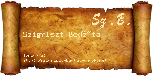Szigriszt Beáta névjegykártya