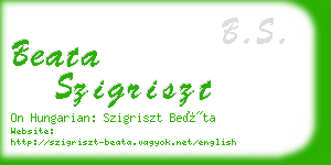 beata szigriszt business card